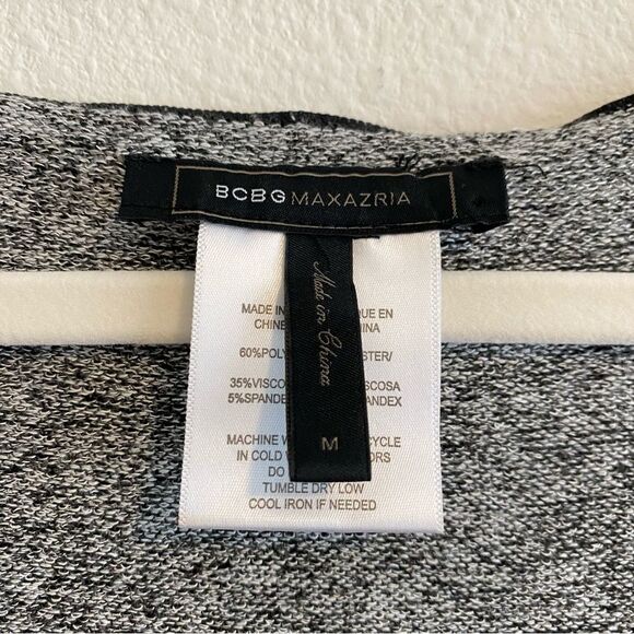 BCBG MaxAzria Y2K Scoop Neck 3/4 Sleeve Gray Heather Mini Dress Size Medium - Picture 5 of 10